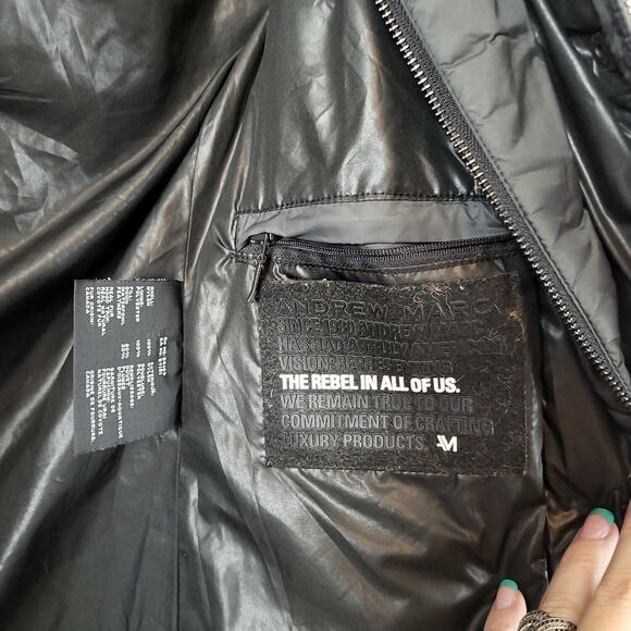 Andrew Marc Womens Gray Long Sleeve Hooded Long Puffer Jacket Size Small - Picture 6 of 12